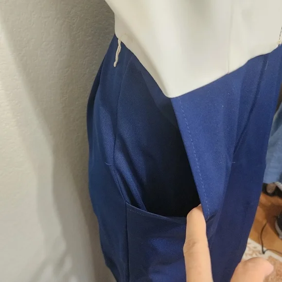 Vintage Wiggle Worm Blue White Jumpsuit Size 13 - Picture 6 of 12